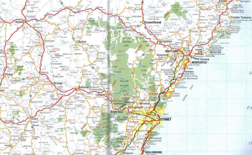 NSW Central coast carte